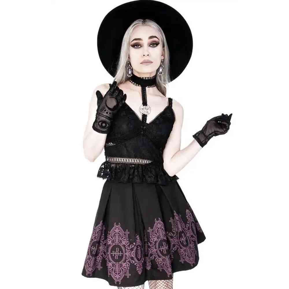 Restyle - Pentagram Lace Haut sans manches - Noir